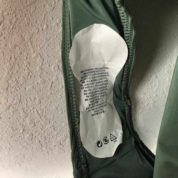 NWT H&M Ribbed High Leg Padded One Piece Swimsuit Bathing Suit Green Size XL - Picture 7 of 8